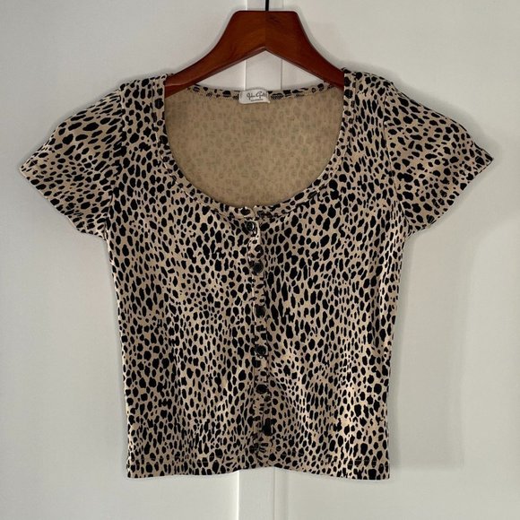 Brandy Melville Tops - John Galt Leopard Print Button Up OS